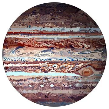 Jupiter planet vector drawing on isolated background Stock Illustration