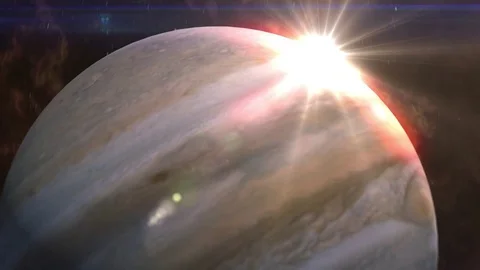 Jupiter Reveal in Space Stock Footage 85059870