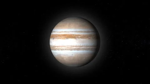Jupiter rotating isolated on black background. Turning of the planet Video stock 294333059