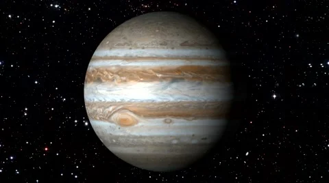 Jupiter Rotating on Moving Star Backgrund. Loopable 库存影片 67562075