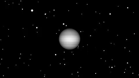 Jupiter is a rotating planet of the solar system. Jupiter solar system plan.. Stock Footage 310756128