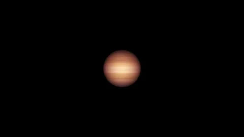 Jupiter is a rotating planet of the solar system. Jupiter solar system plan.. Stock Footage 310756132