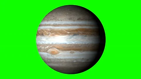 Jupiter Rotating on Solid Green Background. Loopable Vidéo 67561957