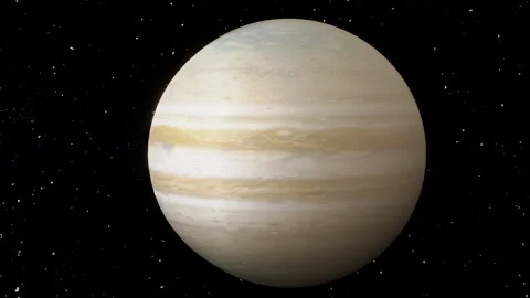 Jupiter rotating in space. realistic planet jupiter Stock Footage 293352403