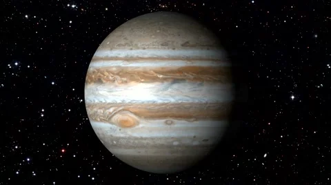 Jupiter Rotating on Star Backgrund. Loopable Stockbeeldmateriaal 67561043