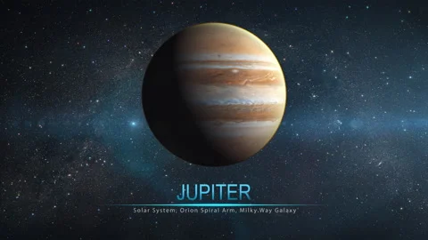 The Jupiter shot from space showing all they beauty. Extremely detailed 4k video Stock Footage 104735692