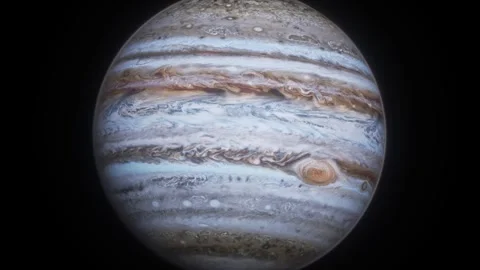 Jupiter Showcases Its Swirling Clouds and Iconic Great Red Spot, Highlighting  Video stock 298432223