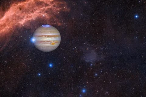 Jupiter. Solar system. Elements of this image furnished by NASA 库存照片