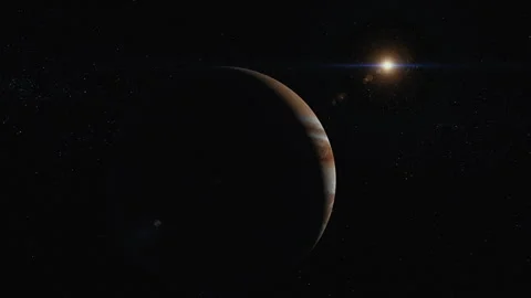 JUPITER SUN FLARE SLOW ORBIT  Stock Footage 309874071
