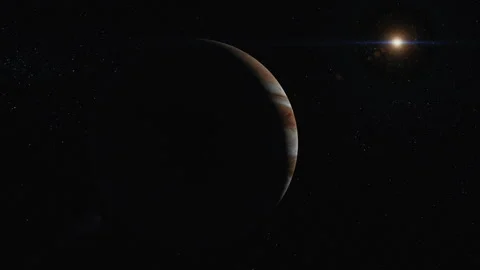 JUPITER SUNRISE FLARE ORBIT Video stock 309874084