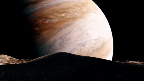 Jupiter Timelapse From Moon, Solar System 4K Stock Footage 171426142
