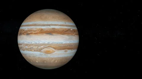 Jupiter with title space on the right. (ProRes - UHD 4K) Stock Footage 140866371