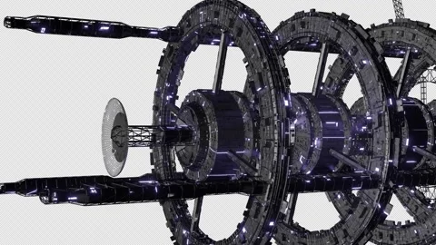 Jupiter V - Space Station - extreme close-up, transparent background Stock Footage 166670682