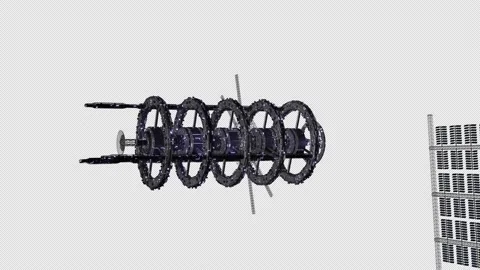 Jupiter V - Space Station - long shot, transparent background Stock Footage 166670591