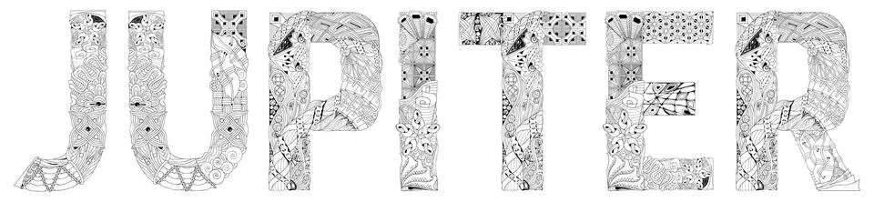 Jupiter. Vector zentangle object for coloring Stock Illustration