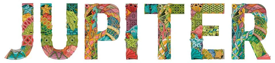 Jupiter. Vector zentangle object for decoration Stock Illustration