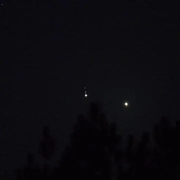 Jupiter &amp; Venus Conjunction Stock Photos