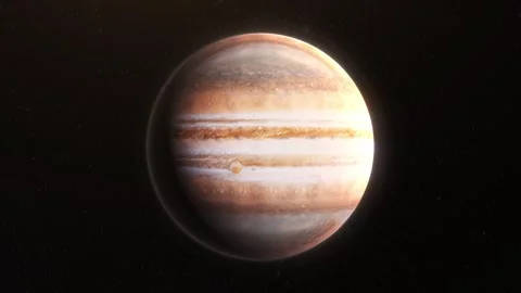 Jupiter view space planet animation in deep space. 4k 3d animation Stock Footage 306661202