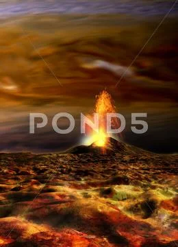 Jupiter's moon io, artwork Stock Illustration