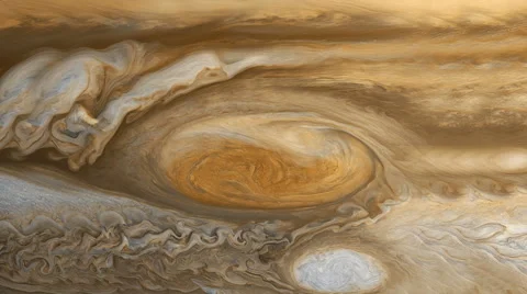 Jupiters Red Spot realistic cloud movement Stock Footage 50195575