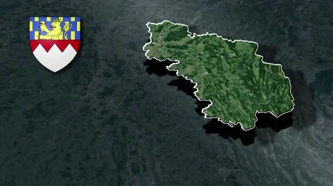 Jura with Coat Of Arms Animation Map Stock Footage