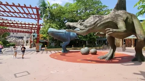 Jurassic Park Zone at Universal Studios Singapore Stock Footage 264940125