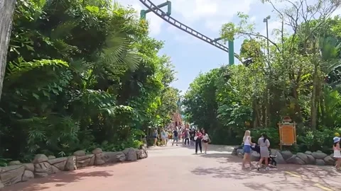 Jurassic Park Zone at Universal Studios Singapore Stock Footage 264940203