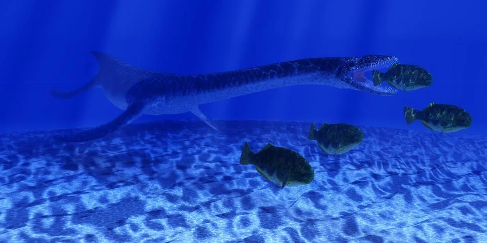Jurassic Plesiosaurus Ocean 库存插图