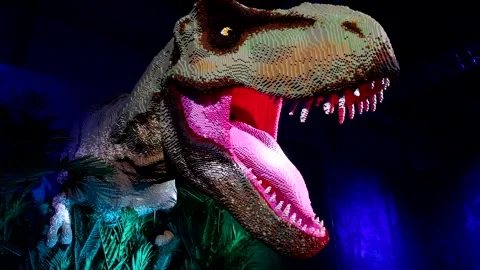 Jurassic World by Brickman exhibition Video stock 243372003