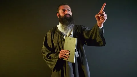 Jurist raises hand declaring solid evidence Stock Footage 304493037