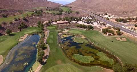 Jurupa valley Golf Course Fly Over 2 動画素材 98564697