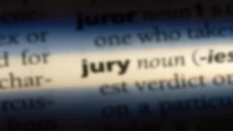 Jury word in a dictionary. Stock Footage 99561879