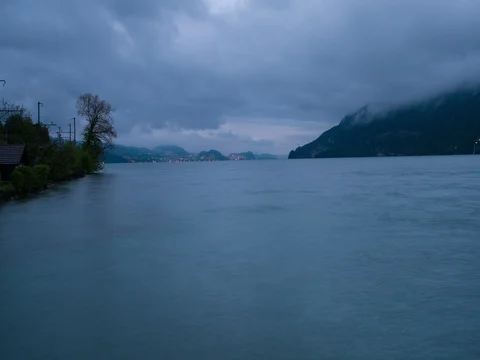 Just another swiss evening, Thun, Switzerland Stock Footage 80317036