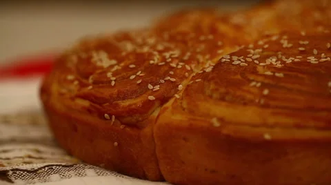 Just baked homemade bread Stock Footage 54430795