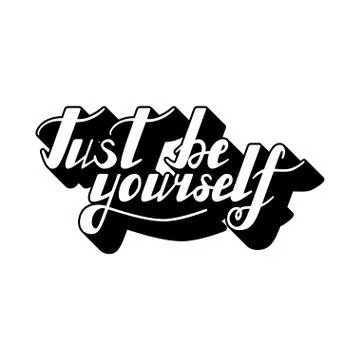 Just be yourself lettering. Stock Illustration