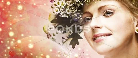 Just a beauty. abstract female portrait over bright backgrounds Stock Photos