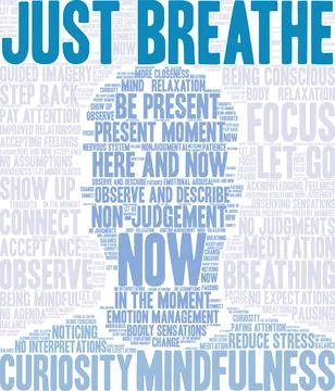 Just Breathe Word Cloud Illustrazione stock