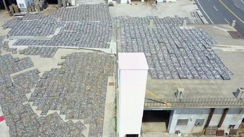 Just capture using the sun to go ashore and dried seafood in Taiwan, Penghu Stock-Footage 93424773