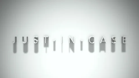 Just in case  3D title animation white text on a white background Stock-Footage 299636600