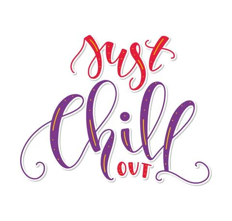 Just chill out - vector illustration isolated on white background Stock Illustration