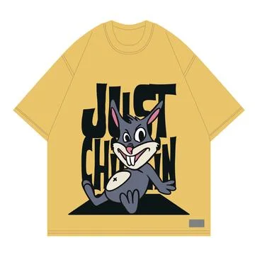 Just chillin grey rabbit design simple minimalist and fun design for clothi.. Stock Illustration