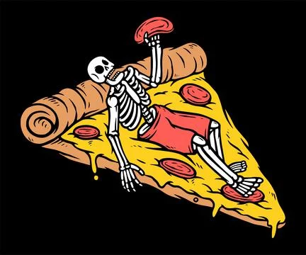 Just chilling with pizza vector illustration Stock-Illustration