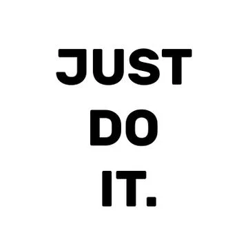 Just do it. Stylish greeting card poster motivation black text Word modern brush Иллюстрация