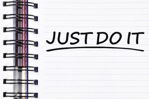 Just do it words on spring note book Foto stock