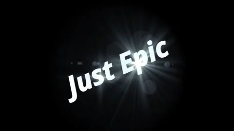 Just Epic text with bright lens flare effect on black background Видео 344928181