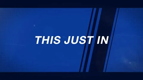 This just in graphic in blue. Stock Footage 159077587