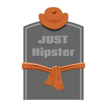 Just hipster - cute headstone, vector illustration Stock Illustration