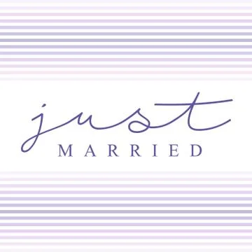 Just married calligraphy typography Illustrazione stock