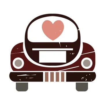 Just married car Illustrazione stock