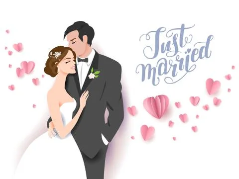 Just married card Stock Illustration